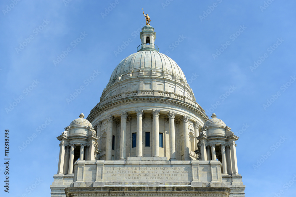 Rhode Island State House, Providence, Rhode Island, USA. Rhode Island State House was constructed in 1904 with Georgian style. Rhode Island State House, Providence, Rhode Island, USA. Rhode Island State House was constructed in 1904 with Georgian style.