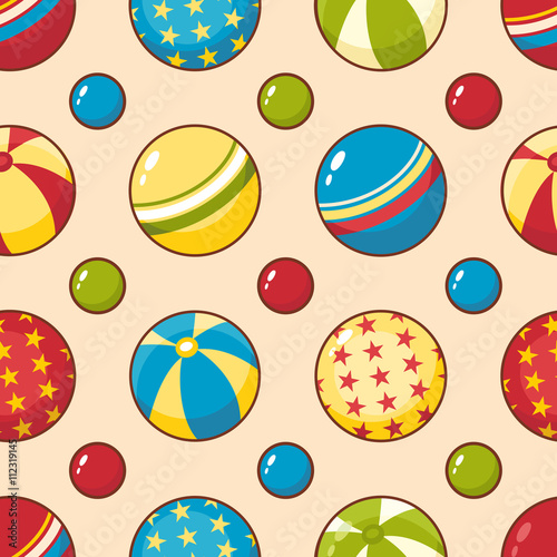 Balls. Seamless pattern.