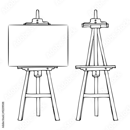 Stampa su Tela Wooden easel and canvas