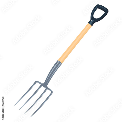 Garden Fork vector illustration, pitchfork isolated on white background