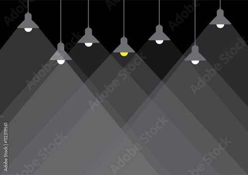Group of ceiling lamp and gray lights, Vector illustration