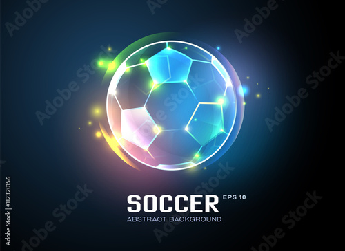 football with sparkling light abstract background