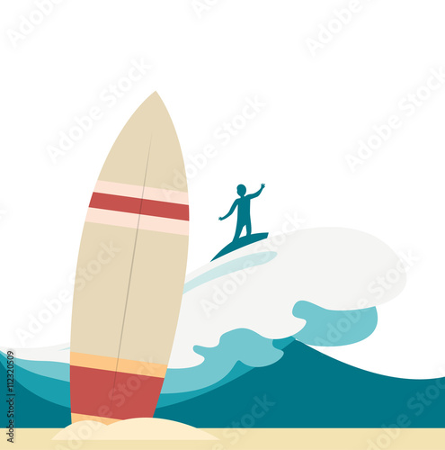 Surfer riding the wave - Vector