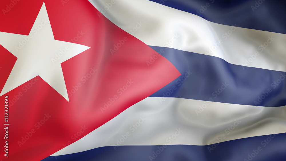 Cuba flag 3d rendering