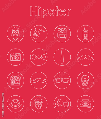 Set of hipster simple icons