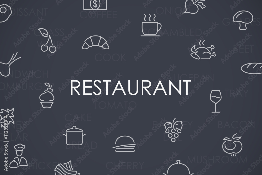 Restaurant Thin Line Icons