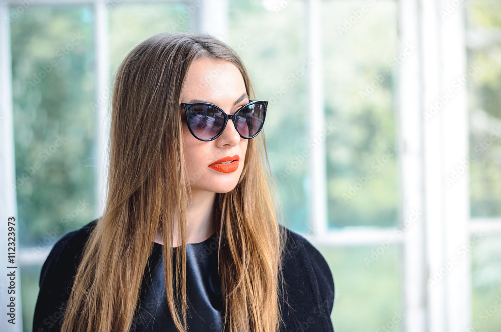 Fashion portrait stylish pretty woman in sunglasses outdoor Fashion portrait stylish pretty woman in sunglasses outdoor