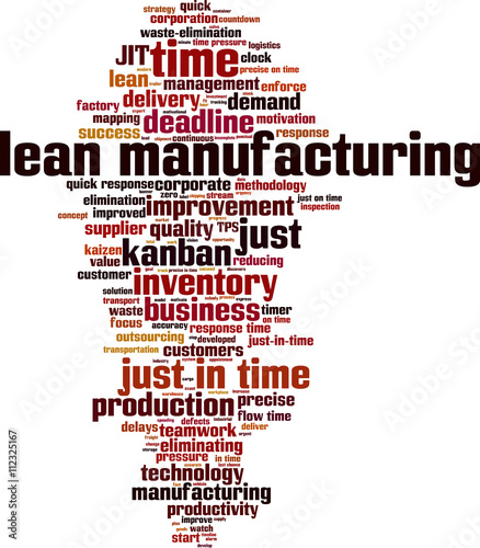 Lean manufacturing word cloud concept. Vector illustration