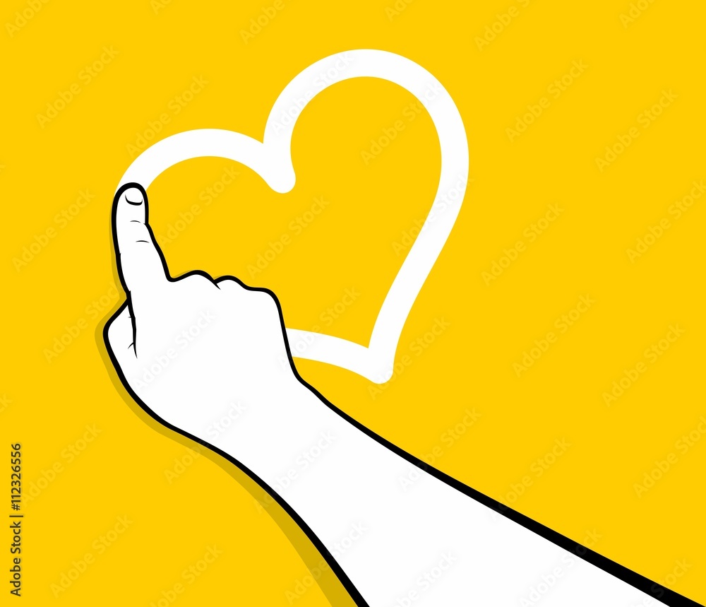 Finger drawing heart Stock Vector | Adobe Stock