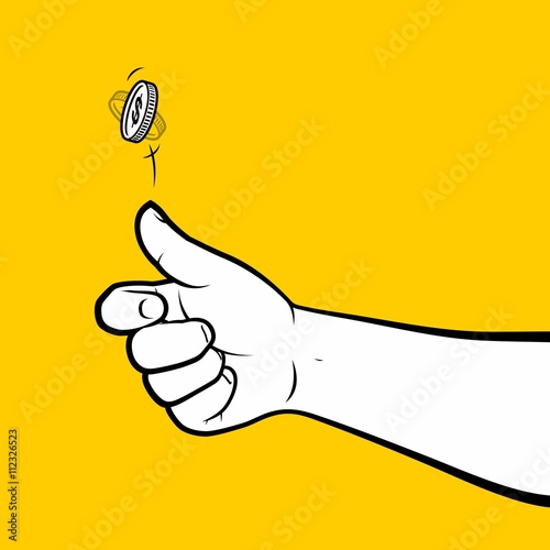 Hand throwing coin