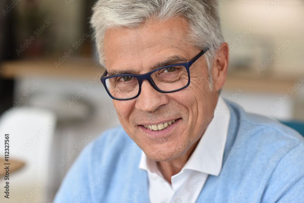 Portrait of senior man with eyeglasses Portrait of senior man with eyeglasses