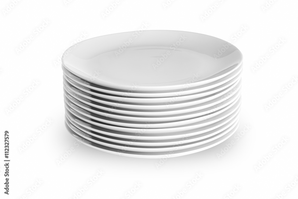 Stack of white plates Stack of white plates