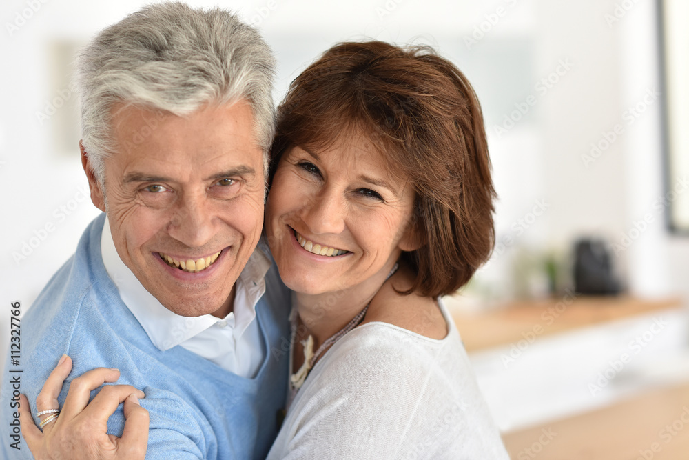 Portrait of smiling senior couple at home Portrait of smiling senior couple at home