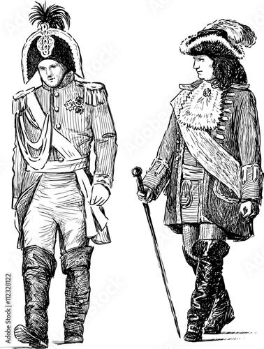 persons in the historical costumes