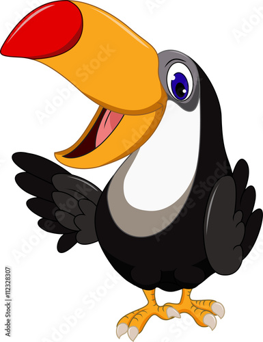 Cute cartoon toucan bird
