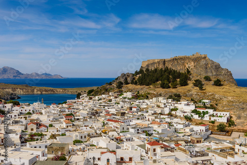 Lindos village and castle, Rhodes island, Dodecanese, Greece. photo