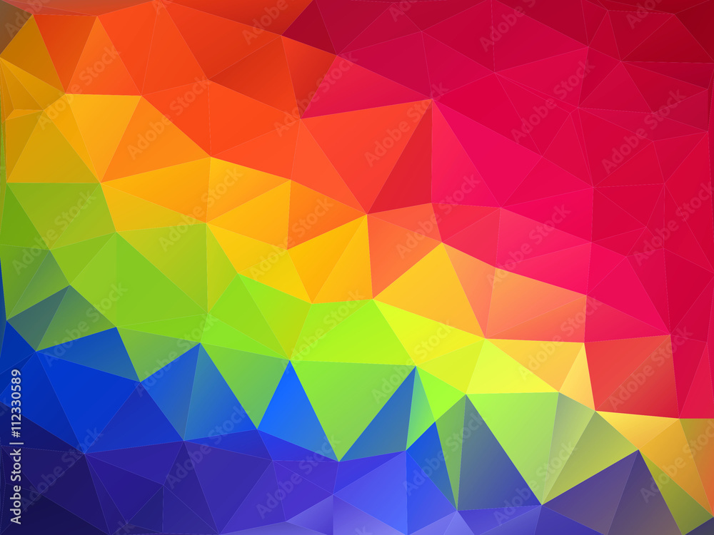 Geometric Abstract Background, Triangular Modern style, Rainbow
