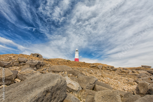 The lighthouse at Portland Bill on Dorset's Jurassic Coast.