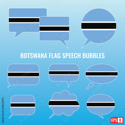 Botswana Flag Speech Bubbles