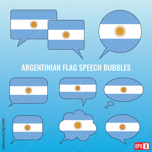 Argentinian Flag Speech Bubbles