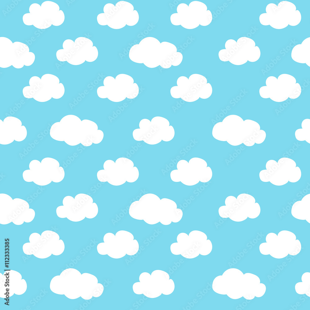 blue sky white clouds pattern seamless vector