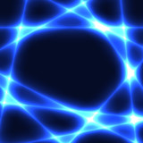 Blue chaotic lines on dark background - template