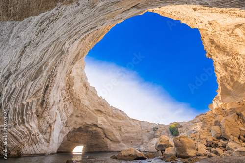 Sykia Cave at Melos Island, Greece photo