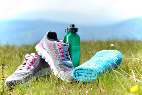 fitness shoes on grass