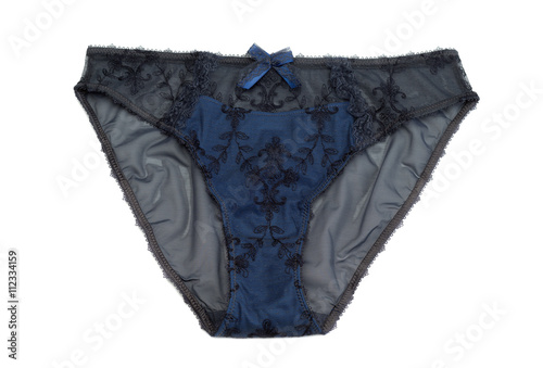 Dark blue women's panties lace.