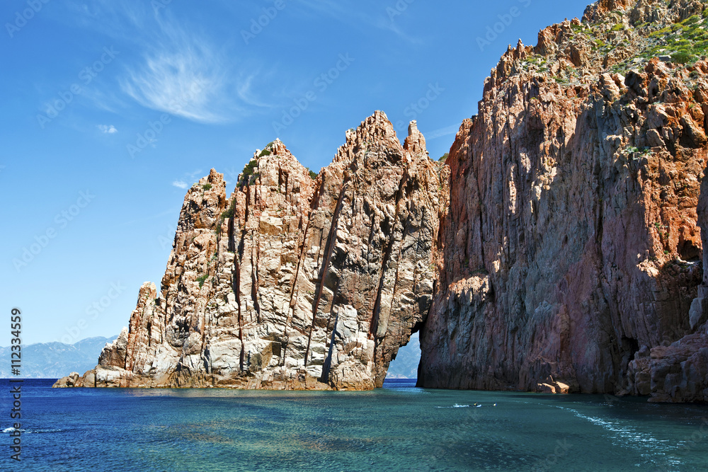 Capo Rosso rocks of Calanques de Piana in Corsica