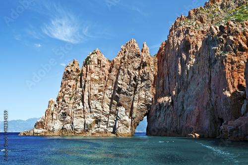 Capo Rosso rocks of Calanques de Piana in Corsica