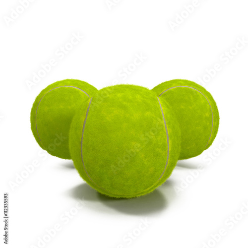 Tennis ball isolated on white 3D Illustration