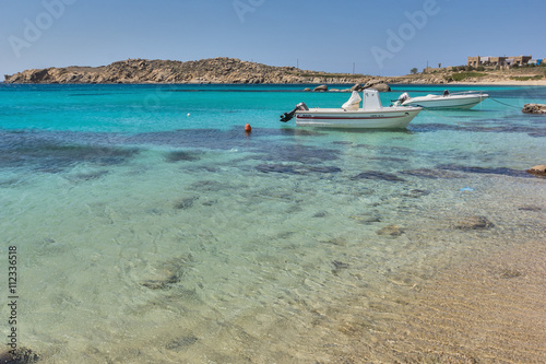 Paranga Beach on the island of Mykonos, Cyclades Islands photo