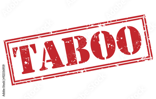 taboo red stamp on white background