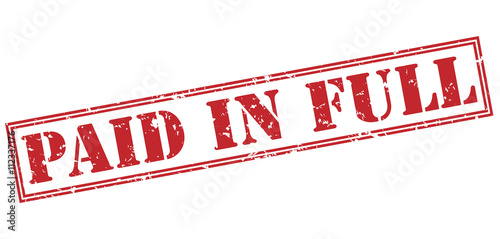 paid in full red stamp on white background