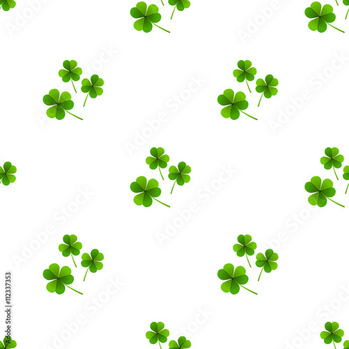 Fresh leafs clover seamless pattern