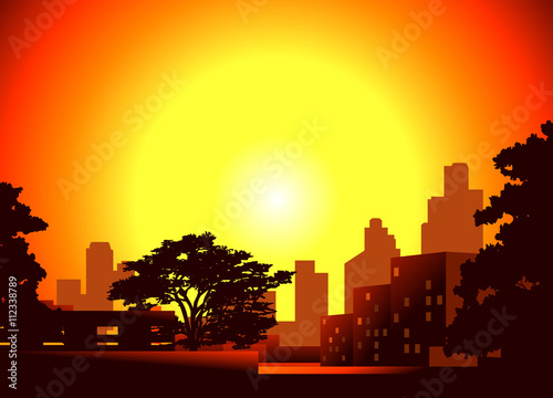 Dusk in the city