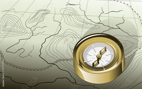 Compass and map