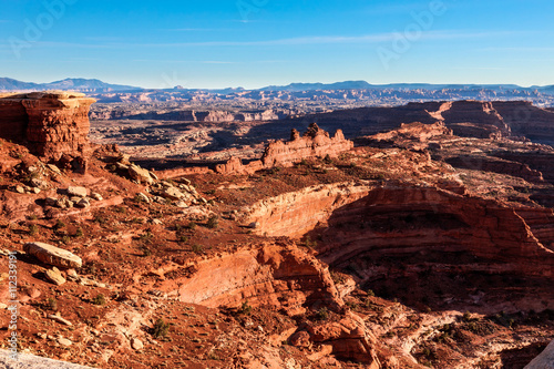 Whitecrack area- White Rim Road- Canyonlands National Park- Island in the Sky- Utah. This permit only camping area off White Rim Road is the most popular.