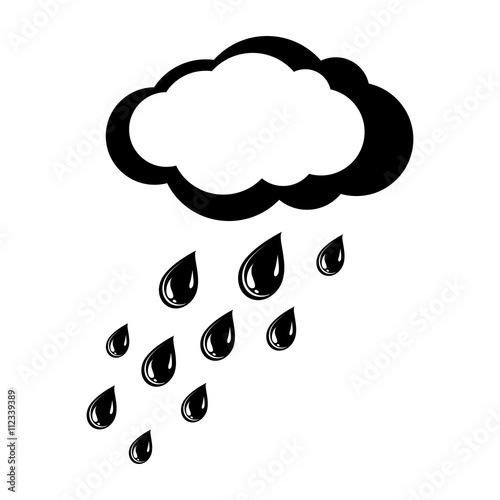 Cloud and rain drops icon Vector Illustration
