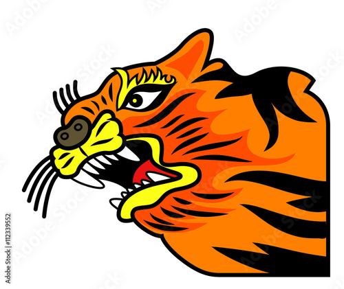 Fototapeta Naklejka Na Ścianę i Meble -  Orange tiger grin