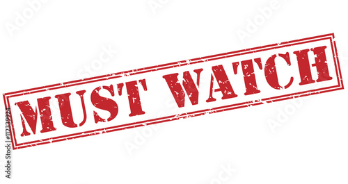 Foto must watch red stamp on white background