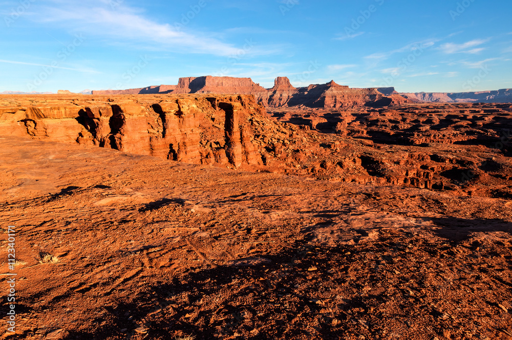 White Rim Road- Canyonlands NP- Island in the Sky- Utah- This remote 100 mile dirt road exhibits spectacular land formations, bicycling possibilities, hiking trails, camping, and peacefulness!