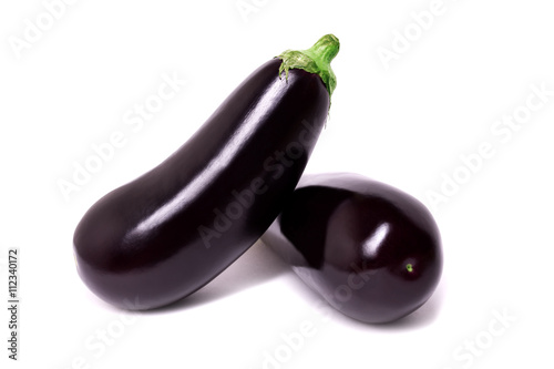 Raw eggplant isolated on a white background