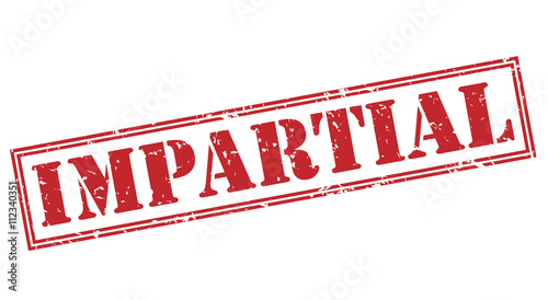 impartial red stamp on white background