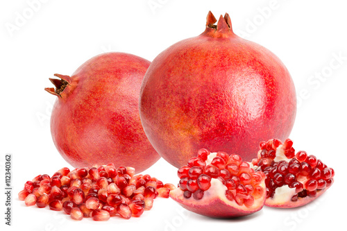 Fresh pomegranate isolated on a white background