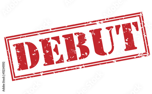 debut red stamp on white background