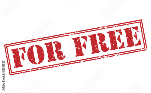 for free red stamp on white background