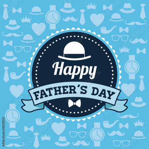 Happy Fathers day design. vintage icon. Colorful illustration