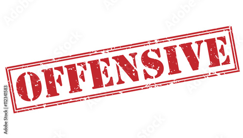 offensive red stamp on white background photo